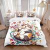 3pcs Happy Cat Quilt Set - Soft and Comfortable Bedroom, Guest Room and Dorm Decor Bedding Set M063