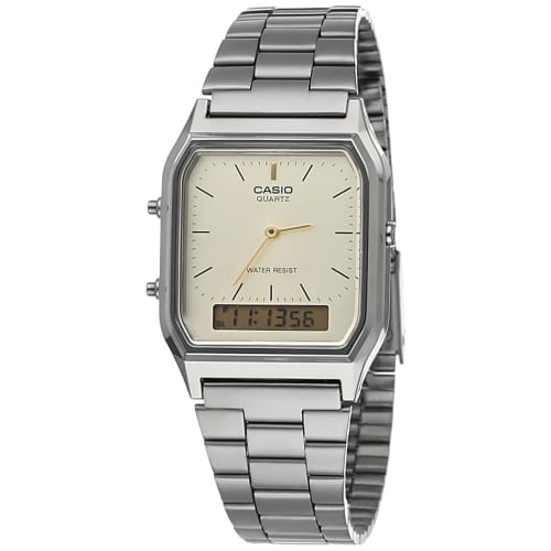 

AQ-230GG-9A Casio Vintage Beige Men s Analog-Digital Fashion Quartz Watch, Ships Internationally