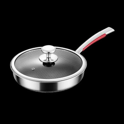 Triceratops Honeycomb Stainless Steel Wok with Glass Lid