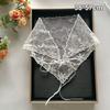 Fashion White Woven Floral Lace Hair Scarf Wraps Breathable Retro Triangle Headscarf Sweet Hair Band Photo