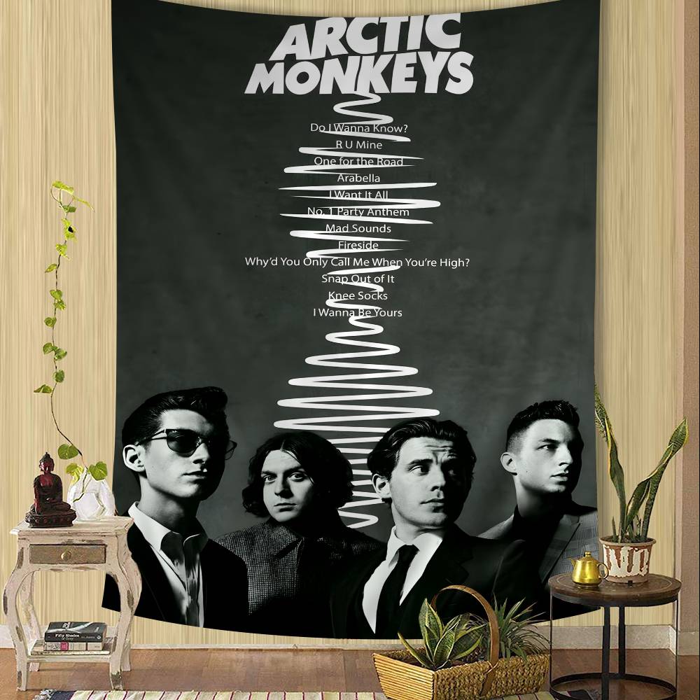 Vintage Arctic Monkeys Rock Band Music Printed Large Wall Tapestry Art Science Fiction Room Home Decor Decor Blanket