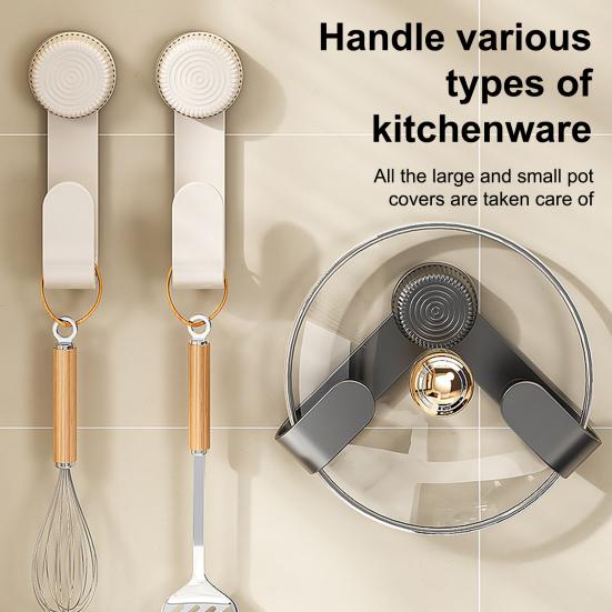 1/2 ks Přísavkový Stojan na Pokličky Hrnec Držák Nástěnný Otočný Design Snadná Instalace Držák na Pokličky Hrnec Kuchyňský Organizér