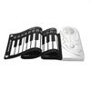 Portable 49 Keys Electronic Keyboard Hand Rolling Up Piano for Children Kids Beginners(Silver)