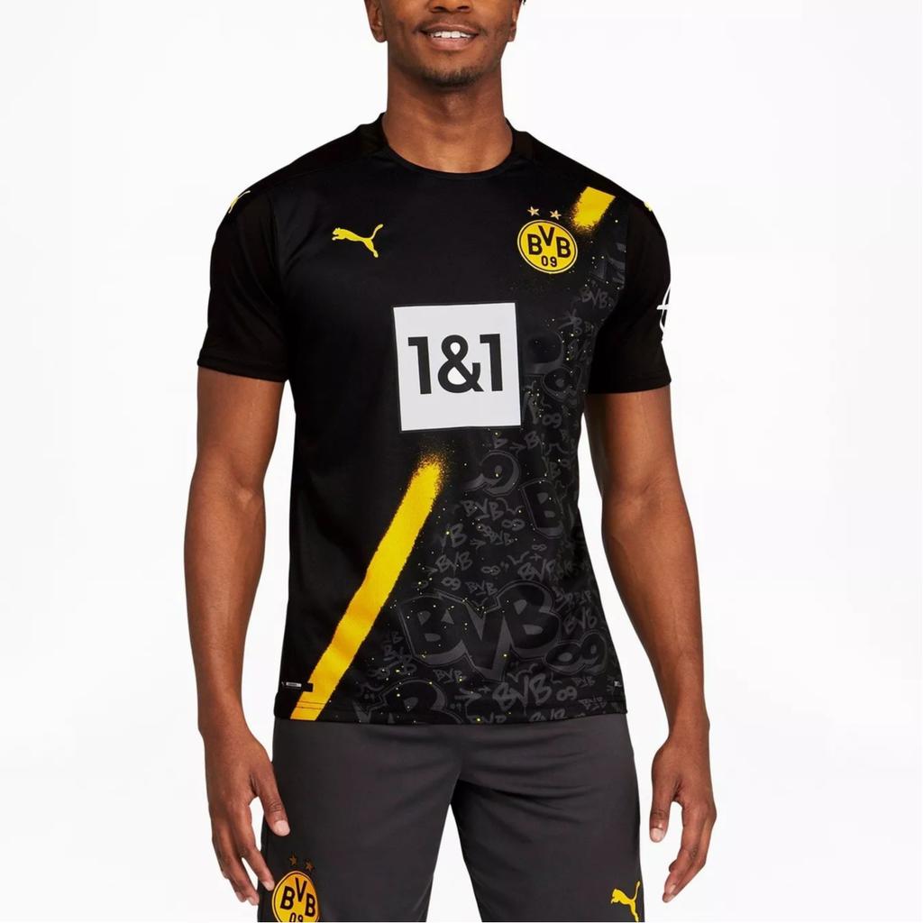 Puma Borussia Dortmund 20/21 Away Fan Edition Jersey Men Tops Black 757161-02