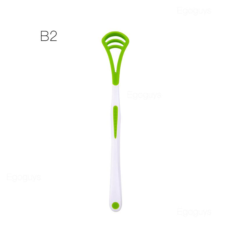 1Pc Reusable Tongue Cleaner Scraper Dual Use Oral Hygiene Toothbrush Fresh Breath Tongue Cleaning Brush