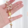 1-6pcs Golden Pearl Cross Bracelet Elegant Christening Favors for Shower Church Weddings Religious Party Souvenirs Baptism Gift