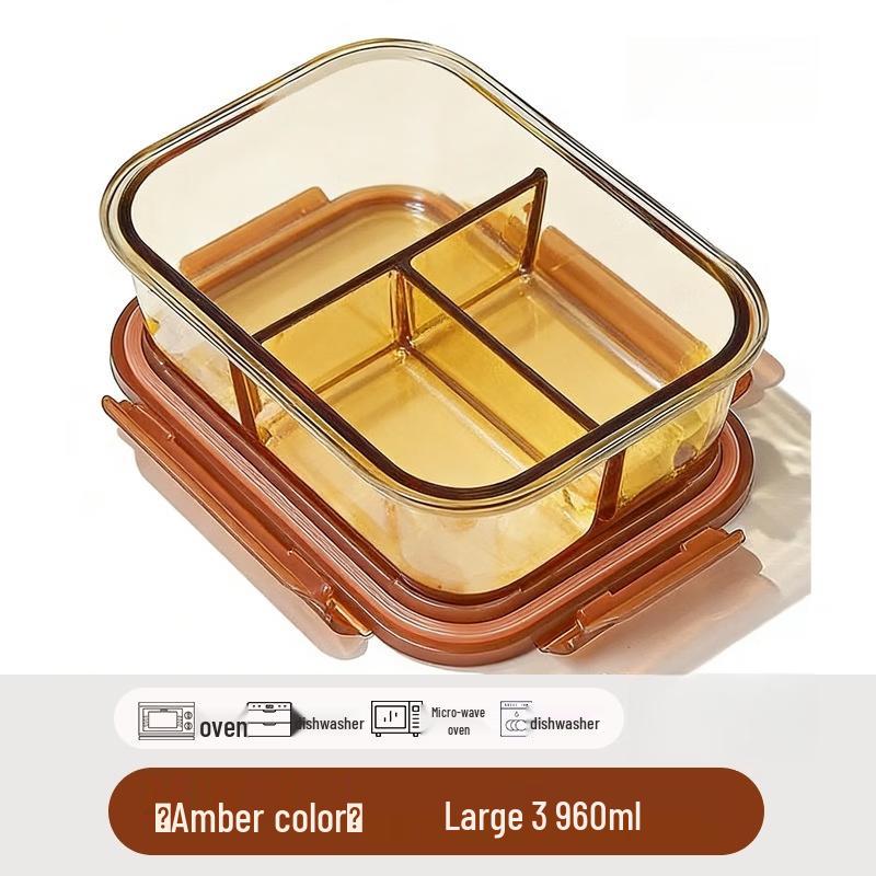 Rectangular Glass Divided Lunch Box