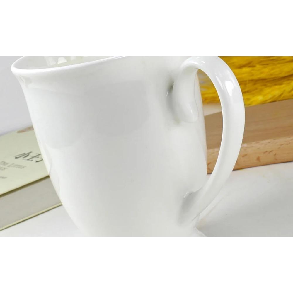 300ML. Plain Whitebone China Coffee Mug, Porcelain Tumbler for Tea, Ceramic Cup Coffee, Taza Cafe Tea Cup Thermo Mug, Couple Mug