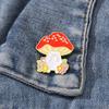 New Pretty Flower Mushroom Figure Enamel Brooches Cute Agaric Cat Collar Pins For Backpack Bag Hat Jewelry Free Shipping