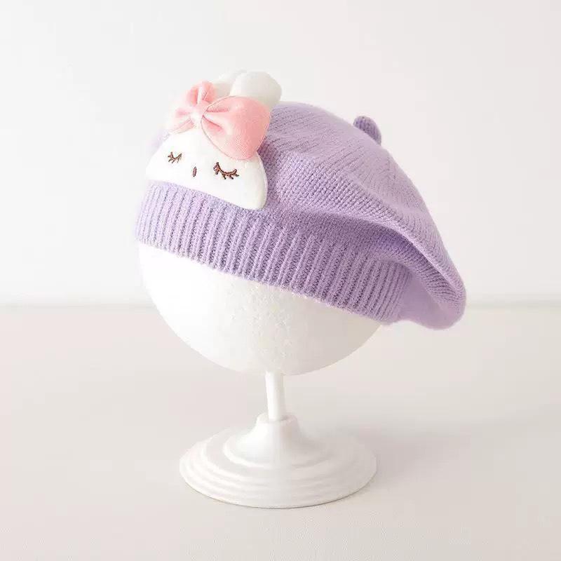 Infant Spring & Autumn Wool Beret - Cute Flower Knit Hat for Boys & Girls