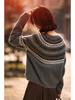 2025 Autumn/Winter Retro Fair Isle Jacquard Round Neck Long Sleeve Sweater