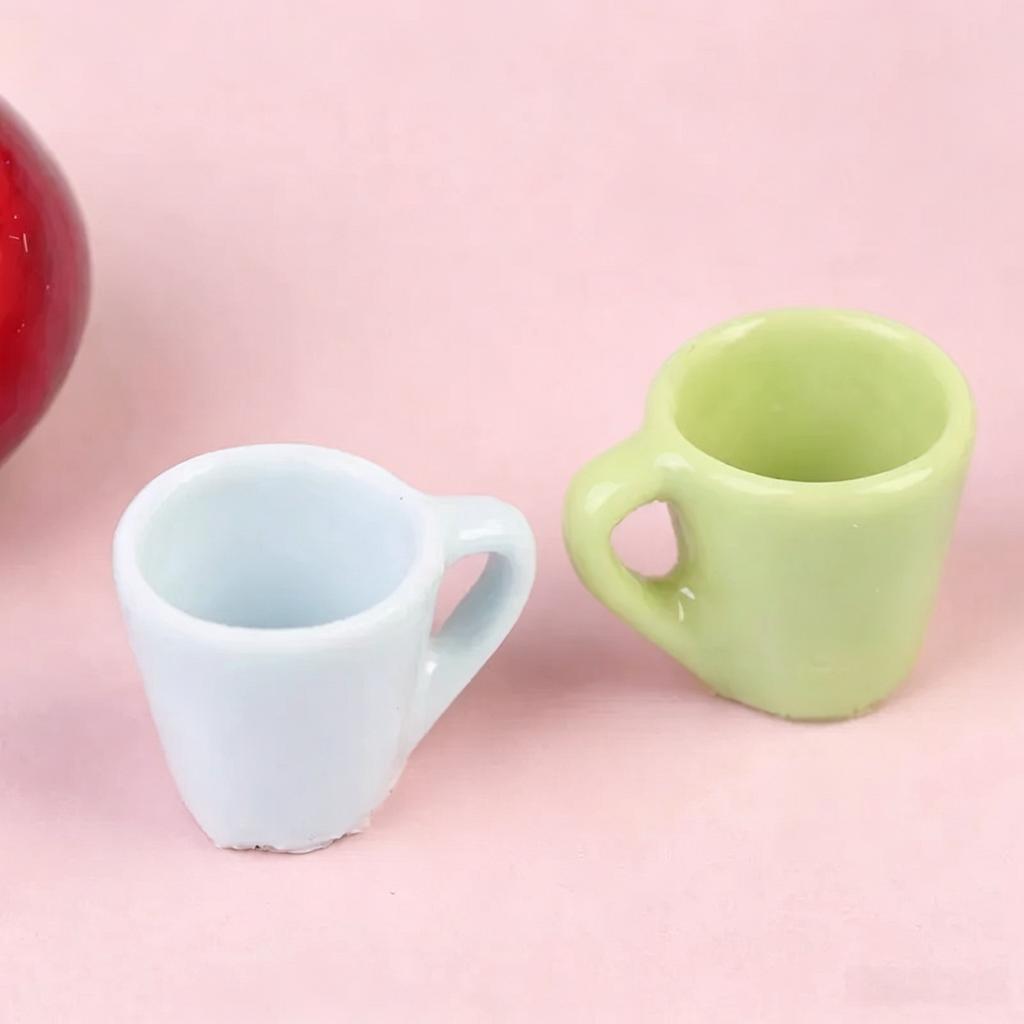 4Pcs/Set 1:12 Scale Dollhouse Miniature Resin Mug Model Japanese Style Water Cup for Doll House Decoration