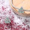 Original Copper Charms Luxury Colored Zircon Snowflake Christmas Tree Beads Fit Bracelet Diy Women Delicate Gift