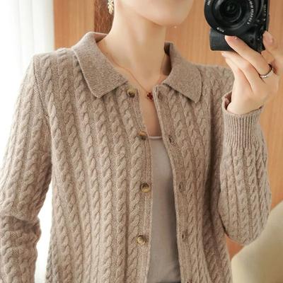 Dames Herfst Winter Gebreid Vest Dames Eenvoudig Enkelrijig Lange Mouw Gebreide Top