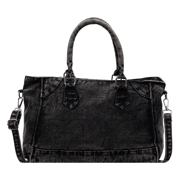 Vintage Denim Tote Bag For Women With Large Capacity And Crossbody Style For Daily Use