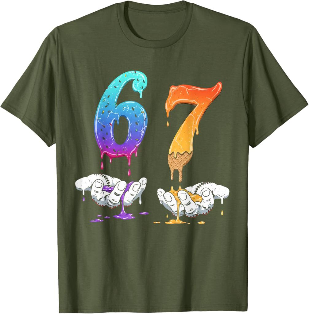 Summer 67 Six Seven Funny Meme Drip Graphic Kids T-Shirts Boys Casual Tops 6 7 Meme Fashion Short Sleeve Girl Tee Shirt