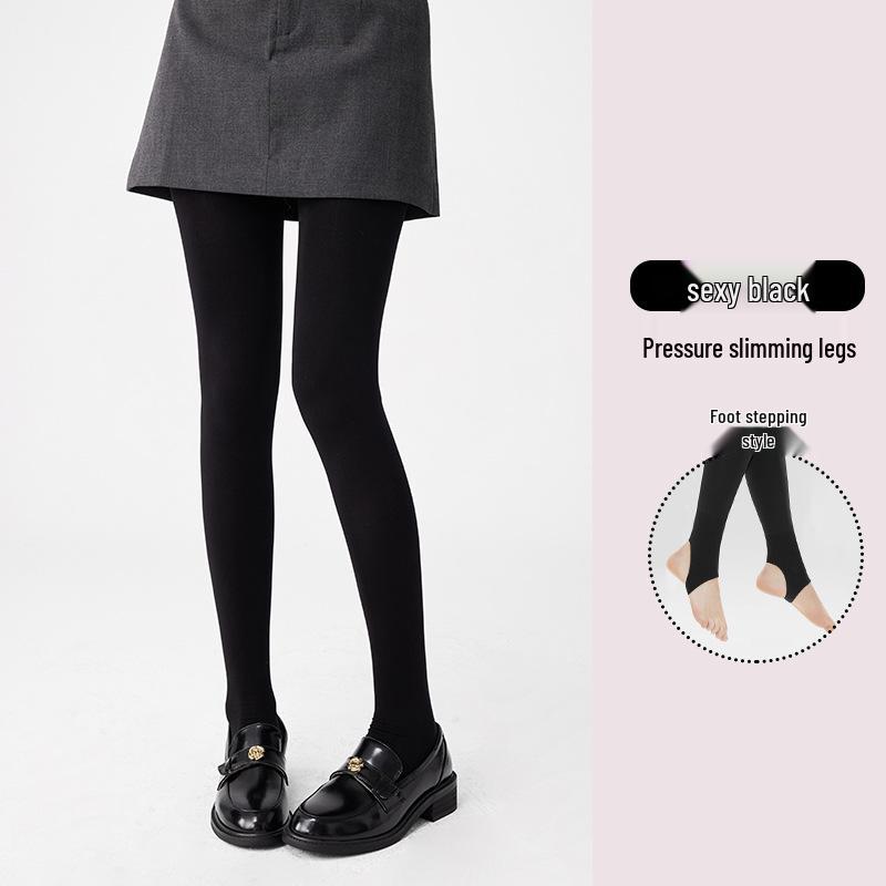 Women's Velvet Leggings: Autumn/Winter Thick Bare-Leg Look, Black Slimming, Non-Slip Pantyhose.