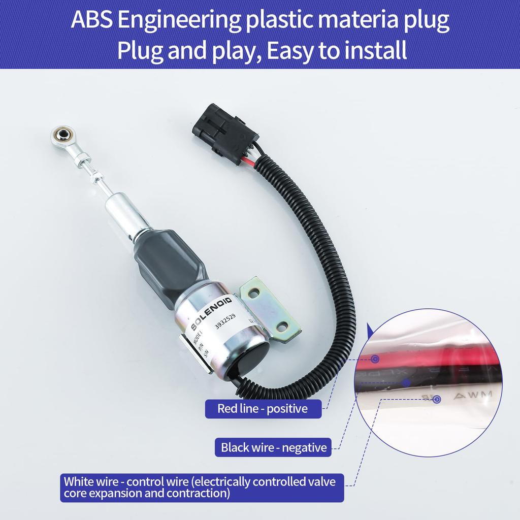 Solenoide motore affidabile per auto di ricambio per 4BT 5.9L 6BT 5.9L R130 R170 3932529 3930658 3935431 3939700 Facile da installare