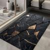 Luxury Black Gold Marble Bathroom Rug Non-Slip Safety Bathroom Dry Area Modern Home Decor