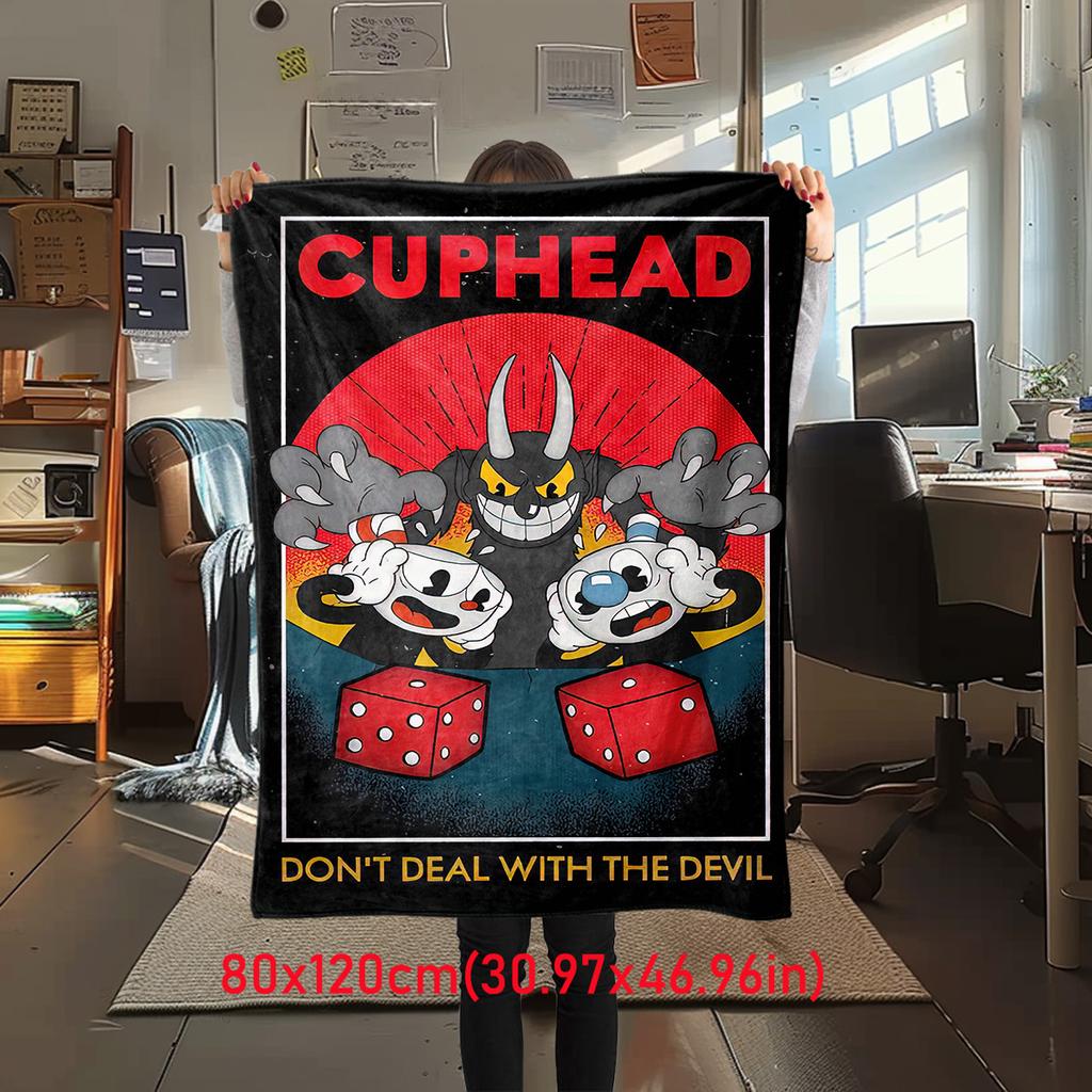Cuphead's Devil Deal Soft Comfortable All Seasons blanket Sofa Office Naps blanket Outdoor Travel throw Perfect Gift