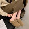. Thick-bottomed Mongolian Velvet Multi-colored Half Slippers Women's Cork One-pedal Lazy Retro Style Slippers