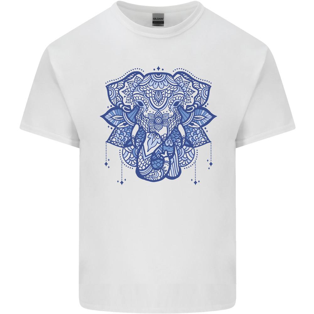 Mandala Art Elephant Mens Light Cotton T-Shirt