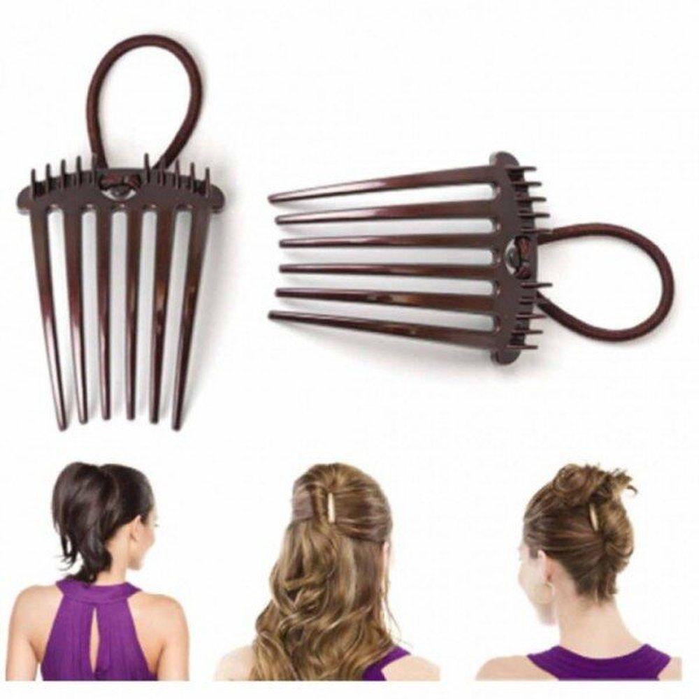 

Мно Заколка для волос Пластиковая накладка Палочка Пучок Украшение Заколка black