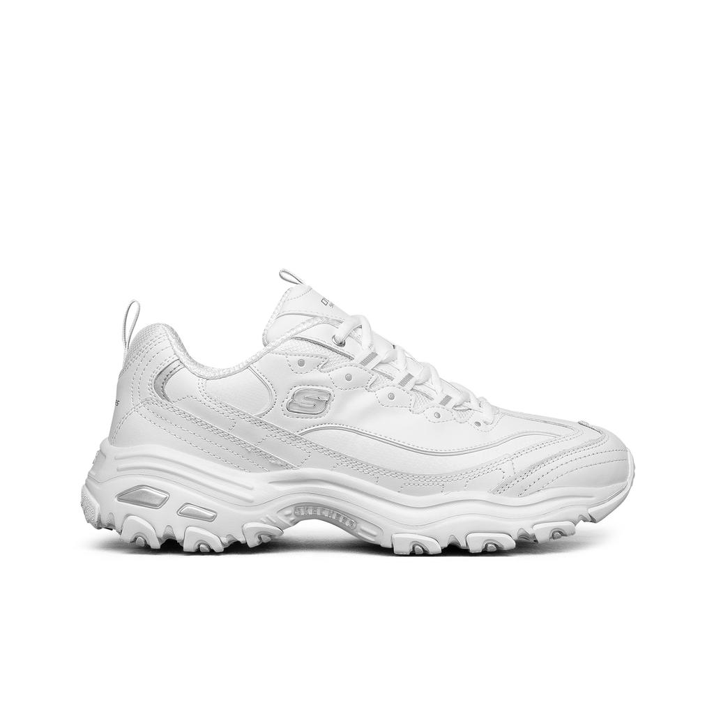 Skechers DLites 1.0 Panda Schuhe Bequem Vielseitig Dicke Sohle Stoßdämpfend Atmungsaktiv Rutschfest Niedrig geschnitten Freizeit-Schuhe Herren Sneaker Weiß 52676-WHT