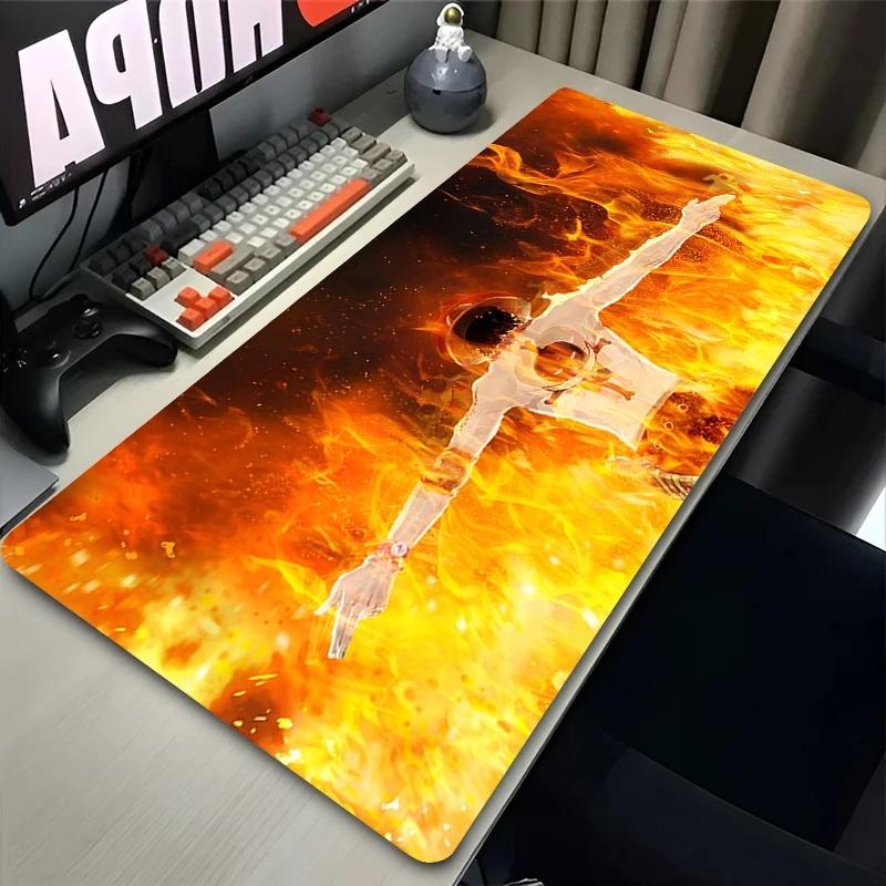 Japan Anime Flame Mouse Pad XXL PC Oone Ppiece Gamer Cabinet Keyboard Rug Laptop Pportgas D Aace Mousepad Desk Mat Boy Gift