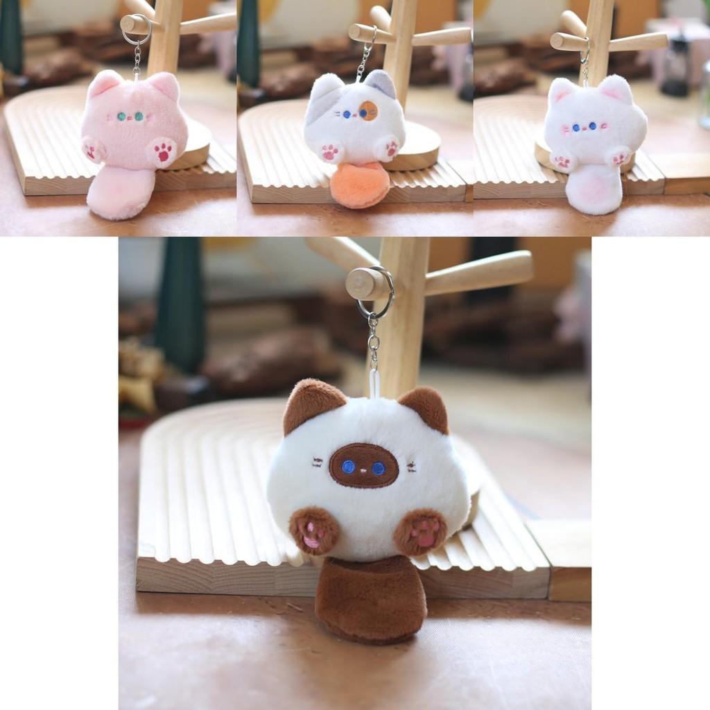 Adorable Plush Cat Keychain Soft Stuffed Animal Bag Charm Cute Cat Doll For Gifts