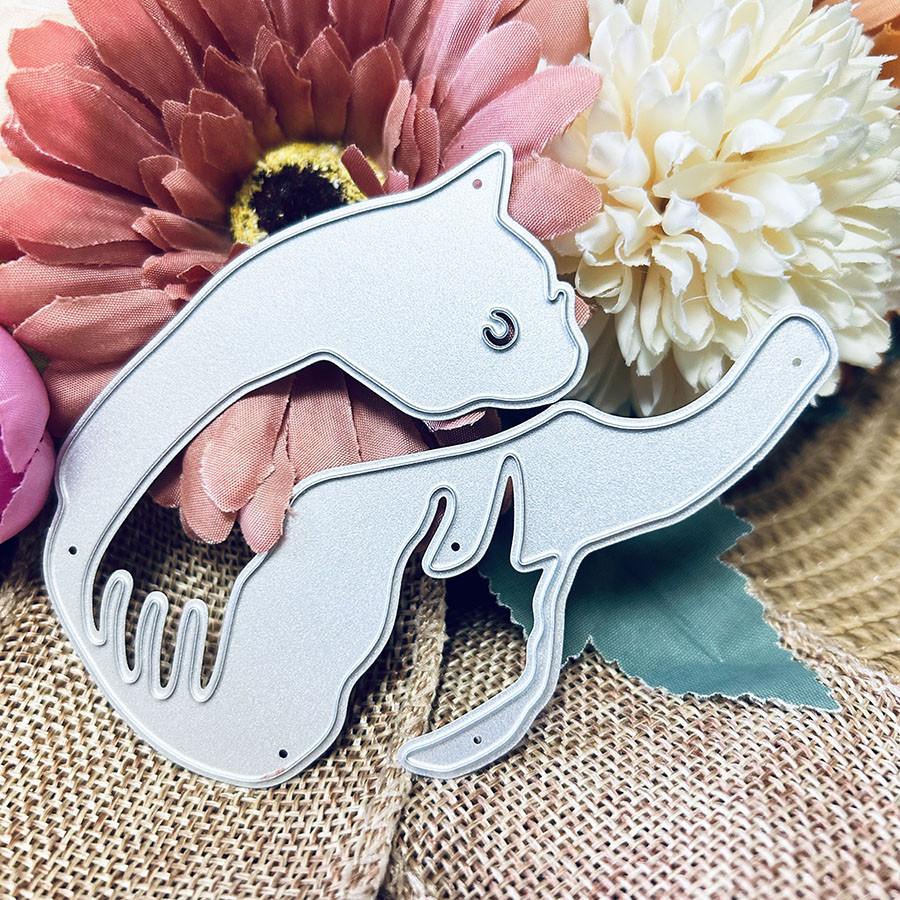 Cartoon Cat Metal Cutting Dies Scrapbook Paper Decoration Template Embossing DIY Paper Card Craft
