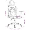 Gaming Chair with Massage Function White and Pink Faux Leather