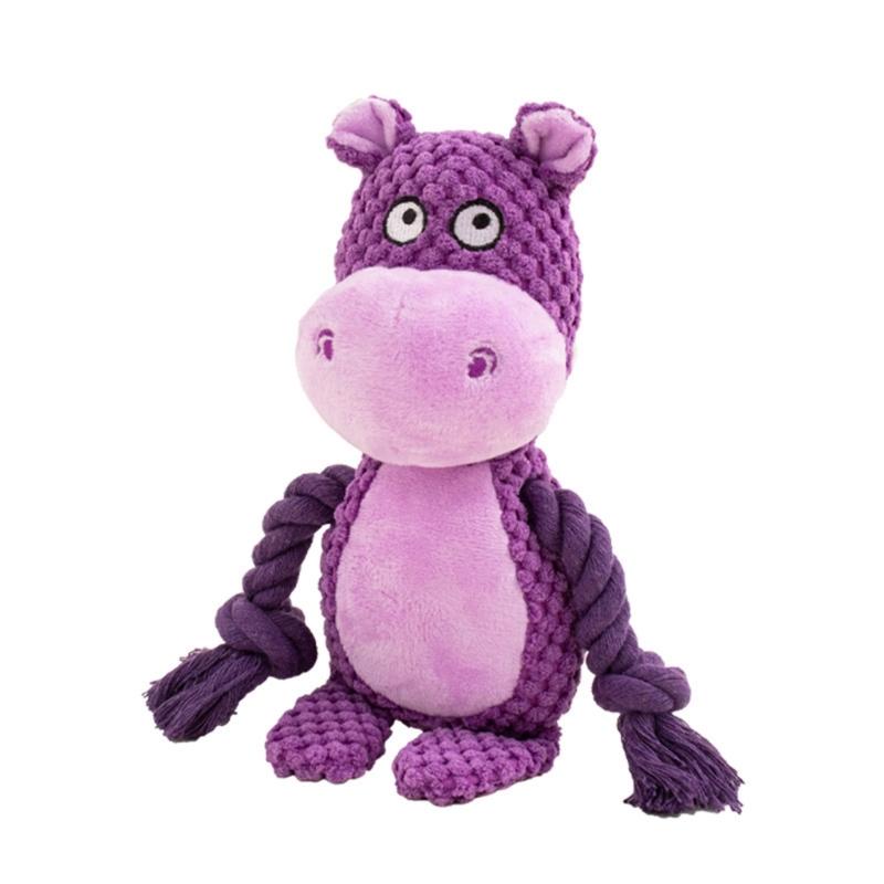 Squeaky Plush Cotton Rope Dog Toy For Interactively Play Teeth Cleaning And Anxieties Relief In Small Media Dog