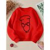 Girls' Crewneck Sweatshirt - Cute Dog Outline Simple Design Pattern Machine Washable, Spring And Autumn