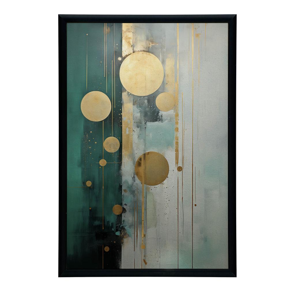 Composition In Green Tones Composition In Green Tones, 30X40 Cm, Black Aluminum Frame, 230 Gsm Matte Paper