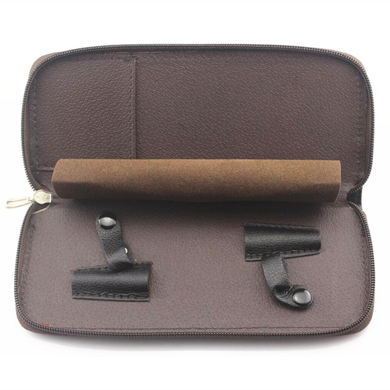 Professional 22Cm Hair Scissors Leather Bag Scissor Pack Thinning Barber Tools Packet Shears Case Hairdresser Scissors Bag