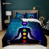 Buddha Duvet Cover Set Indian Art Bohemian Mandala Zen Themed Bedding Set Meditation Buddhist Lotus Floral Polyester Qulit Cover