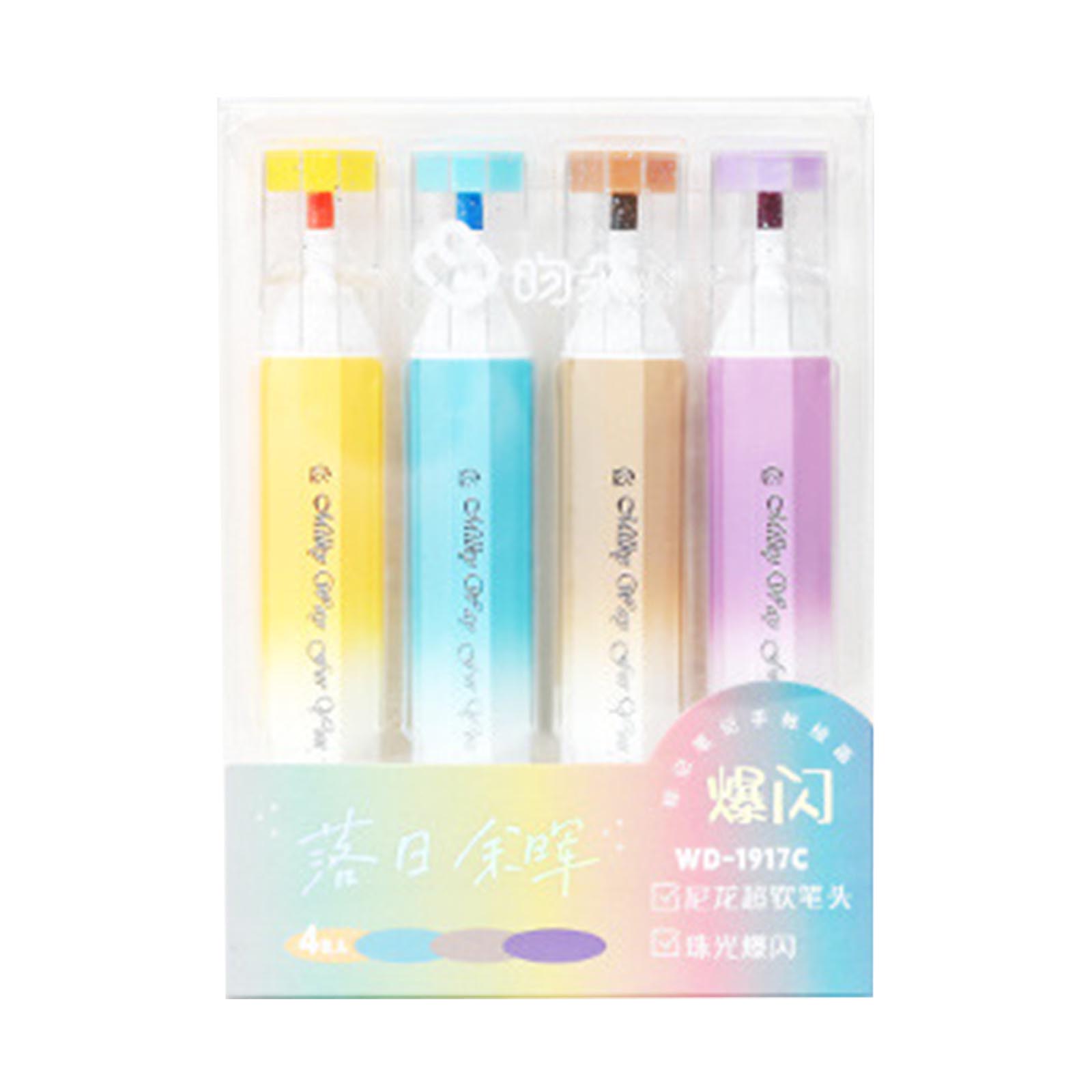 

4 шт. блестящий маркер 4 цвета маркер ручка быстросохнущая для выделения скрапбукинга календаря журнала открыток B