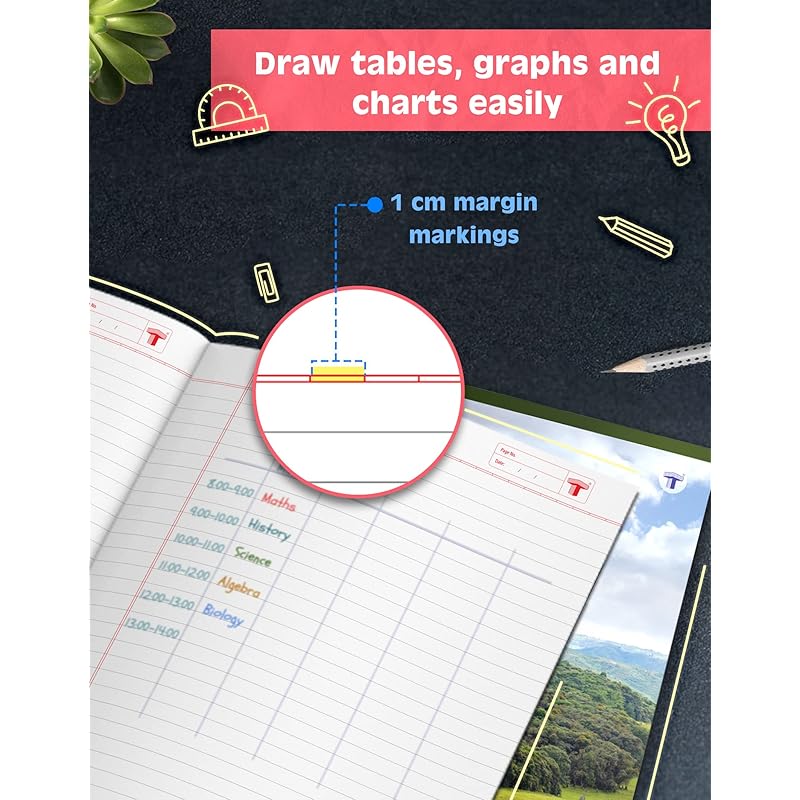 

A4 Size Long Notebooks for Students | Single Line Ruled 164 Pages in Each | Soft Cover, 21 cm x 29.7 cm Approx | GSM 57 3