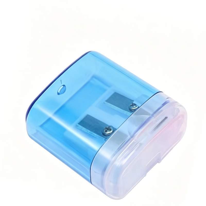 Dual Hole Pencil Sharpener With Geometric Design For Students And Office Use