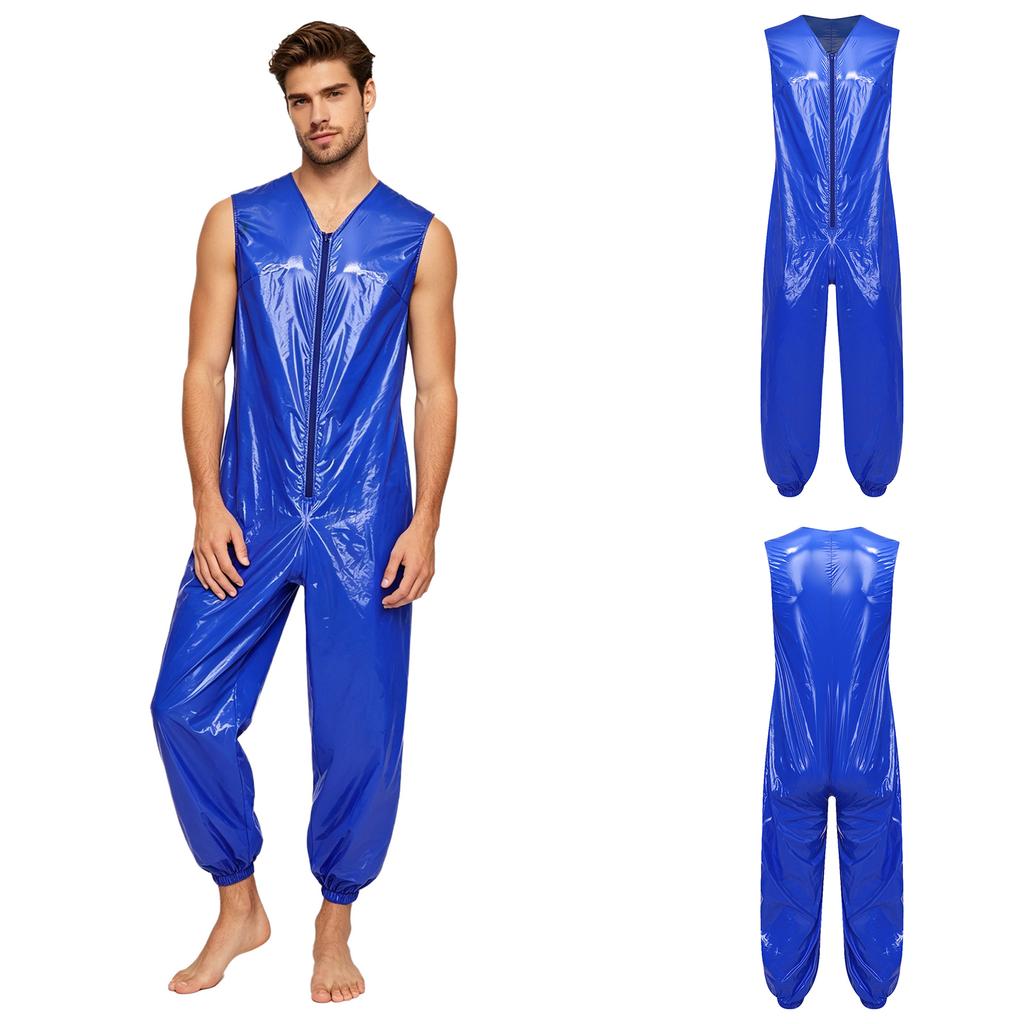 Heren Waterdichte Herbruikbare Luier Romper M-3XL Mouwloos Voorkant Rits Elastische Beenmanchetten Adaptieve Jumpsuit voor Volwassenen met Speciale Behoeften