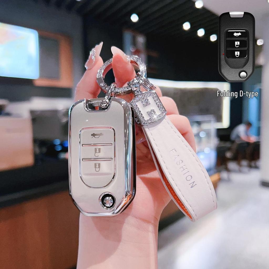 Compatible Key Cover for GAC Honda Vezel (2/3-Button), Accord 9th Gen Shell, Breeze Men's Key Bag