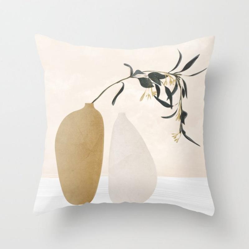 Modern Minimalist Abstract Pillow Cover Minimalist Geometric Peachskin Velvet Cushion
