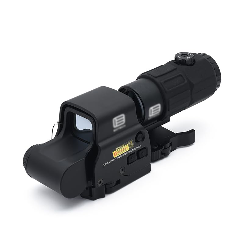 Improved Lens EO EXPS3 558 G45 Type Set Replica Dot Sight with Magnifier and Mount Spacer, 3x Booster Scope, Black Engraving