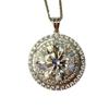 10 Carat Luxury Double Row Moissanite Pendant - Certified High-End European & American Fashion