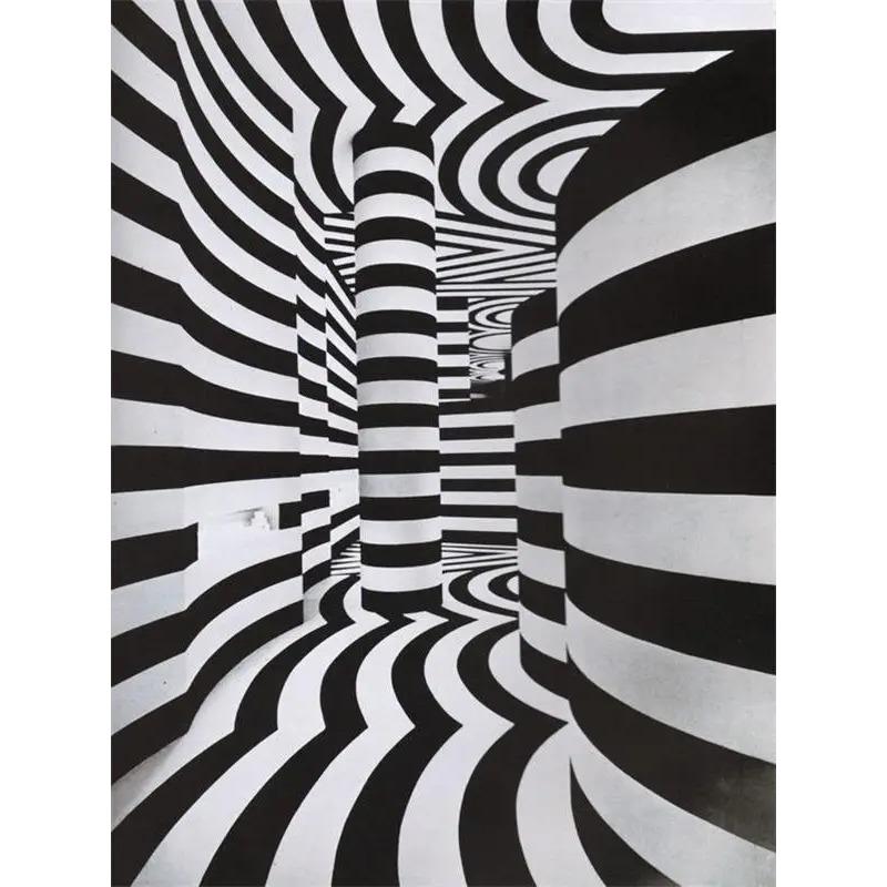 Stampe Poster con Illusioni Ottiche Astratte Per Soggiorno Decorazioni per la Casa Bianco e Nero Trippy Psichedelico Pittura su Tela Arte da Parete