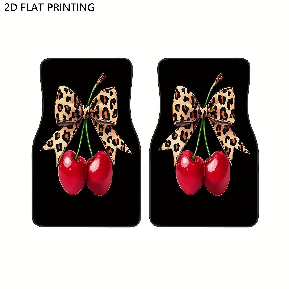 2pcs/4pcs Car Mats,Leopard Cherry Floor Mat,Car Mats,for Cars All-Season Floor Mats Automotive Liners Car Mats Auto Interior Dec