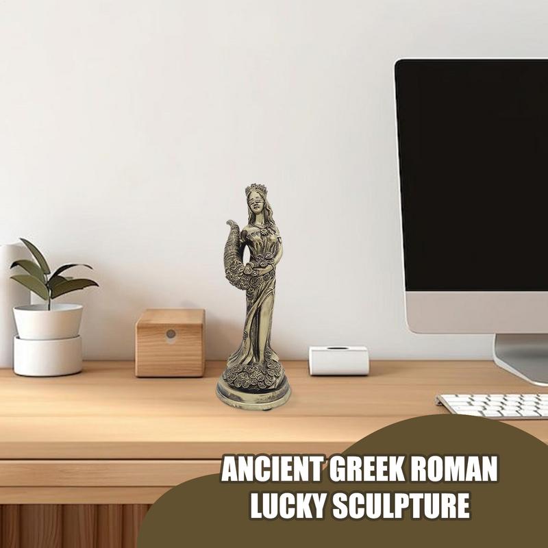 Goddess Fortune Statue Figurine Collectible Miniature Luck Lady Greek Statue Good Fortune Sculpture Exquisite Home Interior