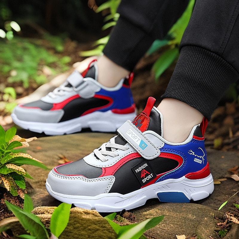 Cross-border hot selling boys' shoes 2024 spring and autumn new mesh breathable medium and large boys children's sports shoes