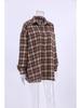 2024 European Retro Plaid Long Women's Shirt